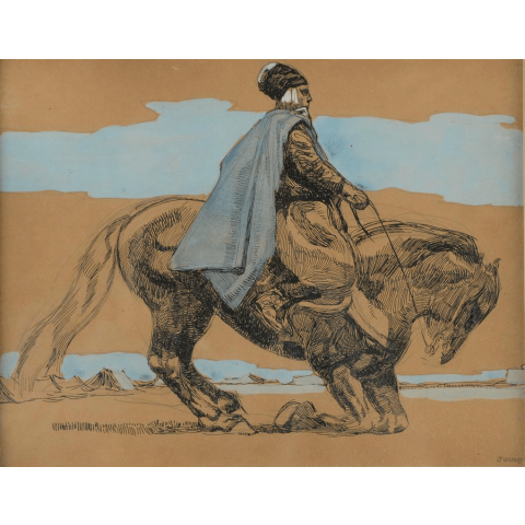 Cavalier arabe. C 1910.